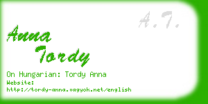 anna tordy business card